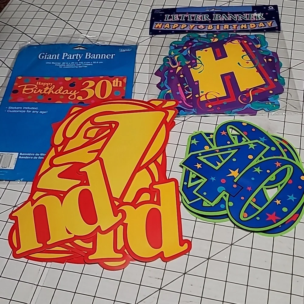 Birthday Banner and Numbers / Stickers‎ NWOT